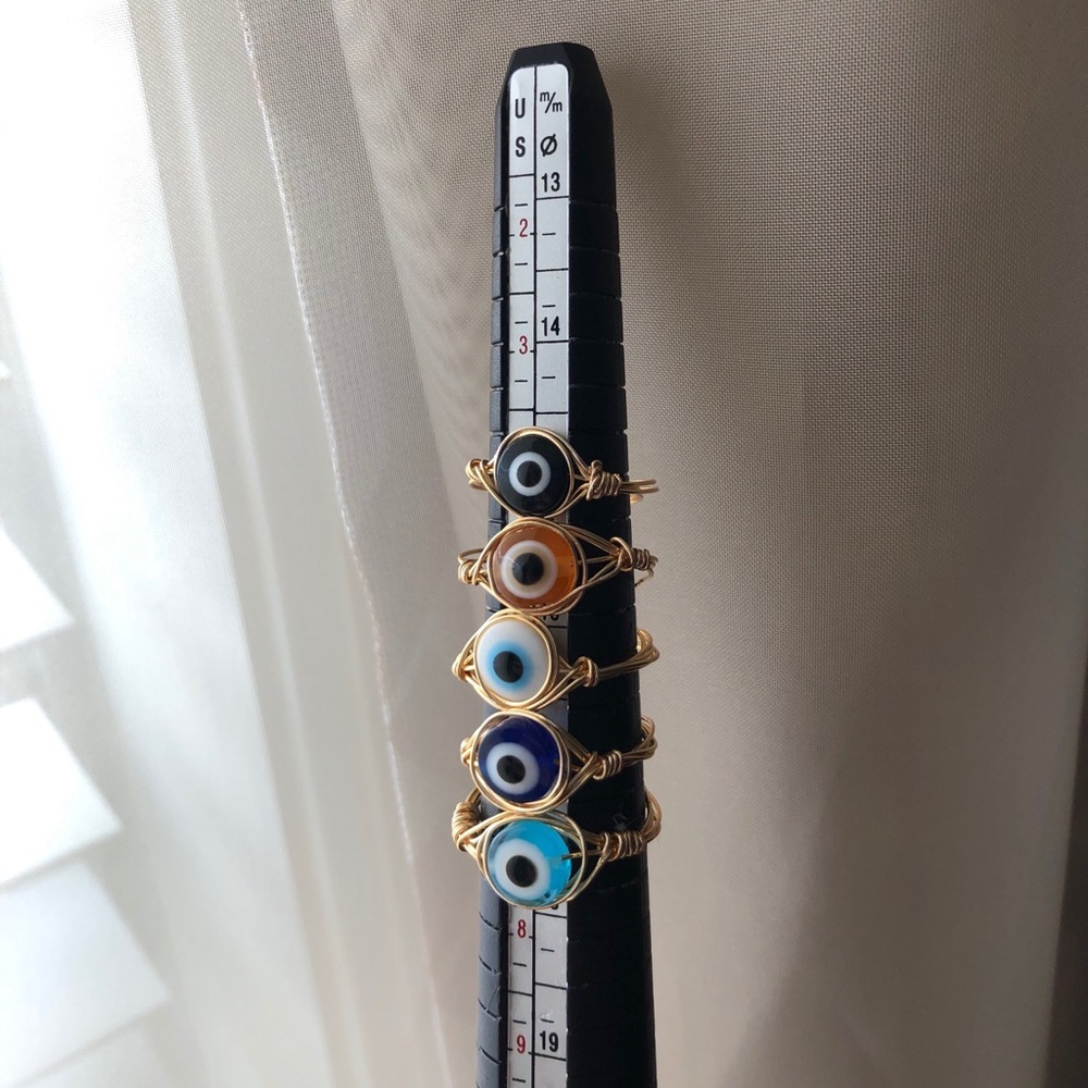 COLORFUL EVIL EYE RINGS! SWIPE➡️/READ BELOW⬇️